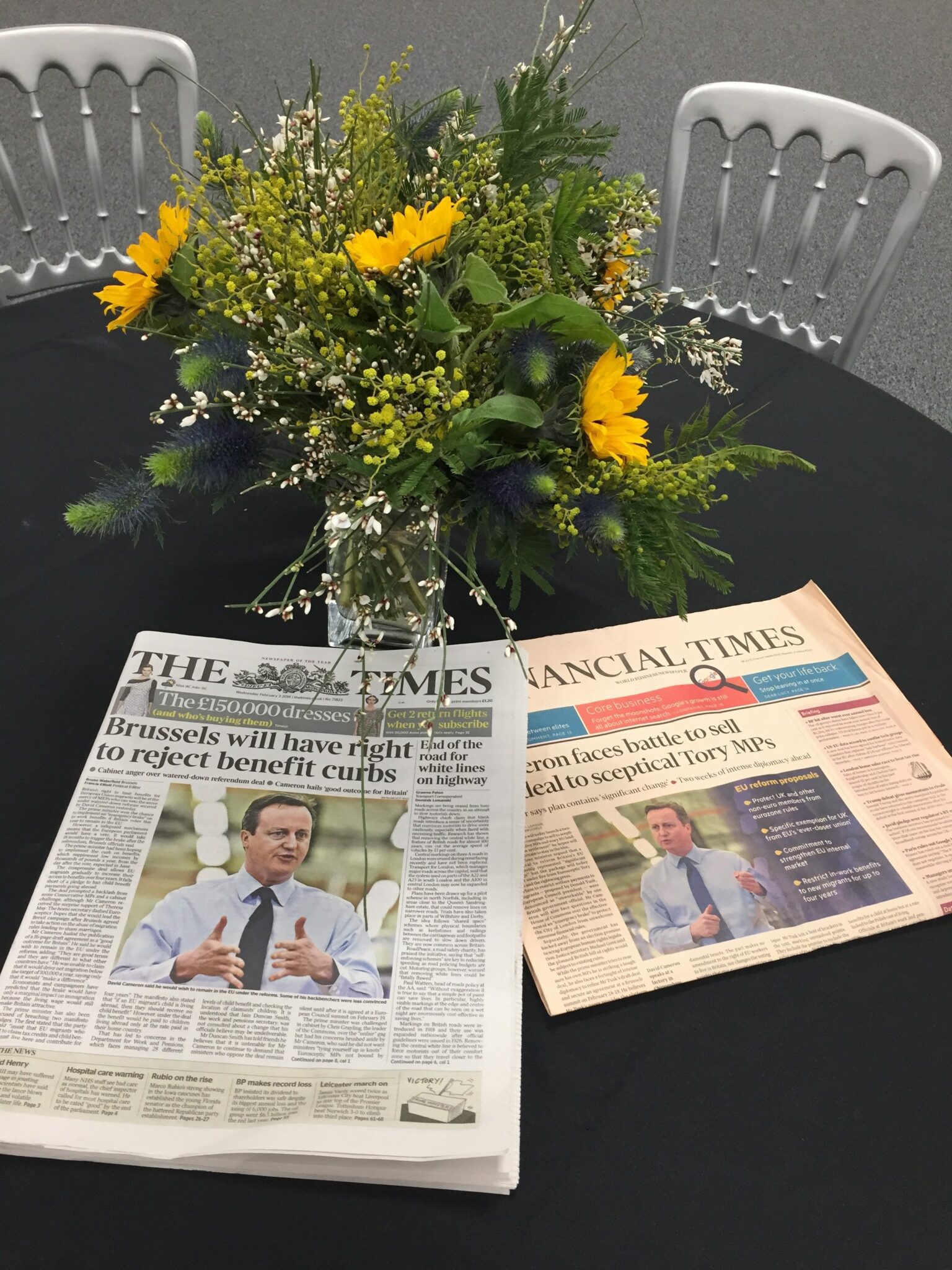Breakfast Launch | Newspapers on Table